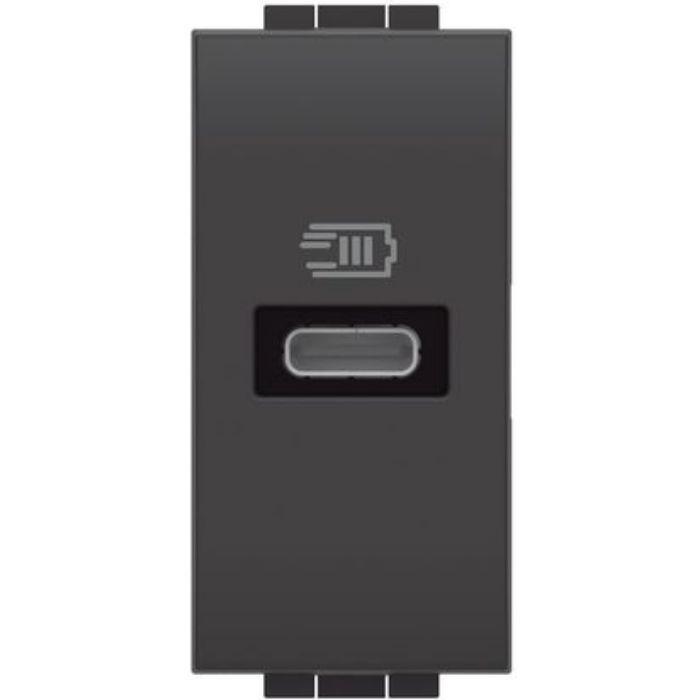 CARICATORE USB TIPO C 1 PORTA BTICINO LIVING ANTRACITE