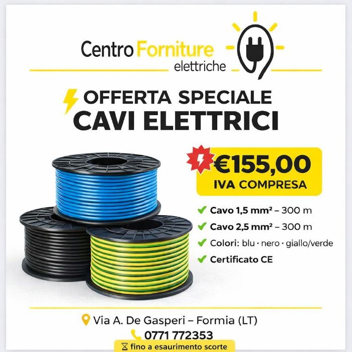OFFERTA KIT CAVO UNIPOLARE DA 1,5MM E 2,5MM
